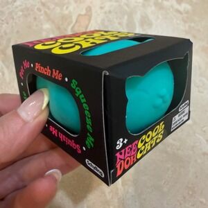 NeeDoh Cool Cats Stress Ball Squishy Fidget Toy Schylling Teal Blue New In Box